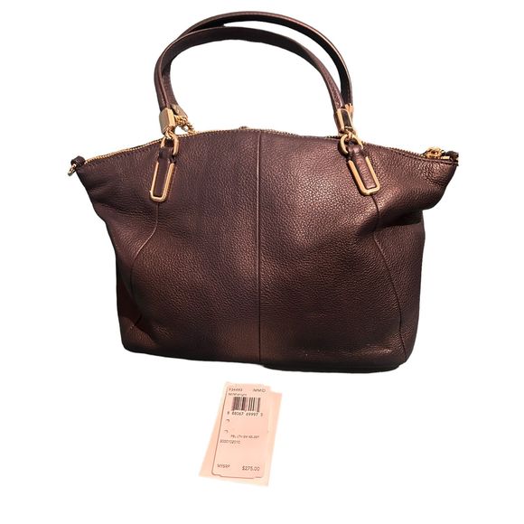 Coach Mini Kelsey  Pebbled Leather Satchel  Midnight - Picture 4 of 6